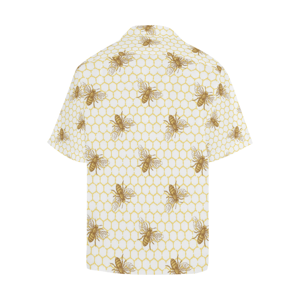 Bee honeycomb seamless design pattern Men's All Over Print Hawaiian Shirt