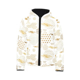 Beautiful gold japanese pattern Kids' Boys' Girls' Padded Hooded Jacket