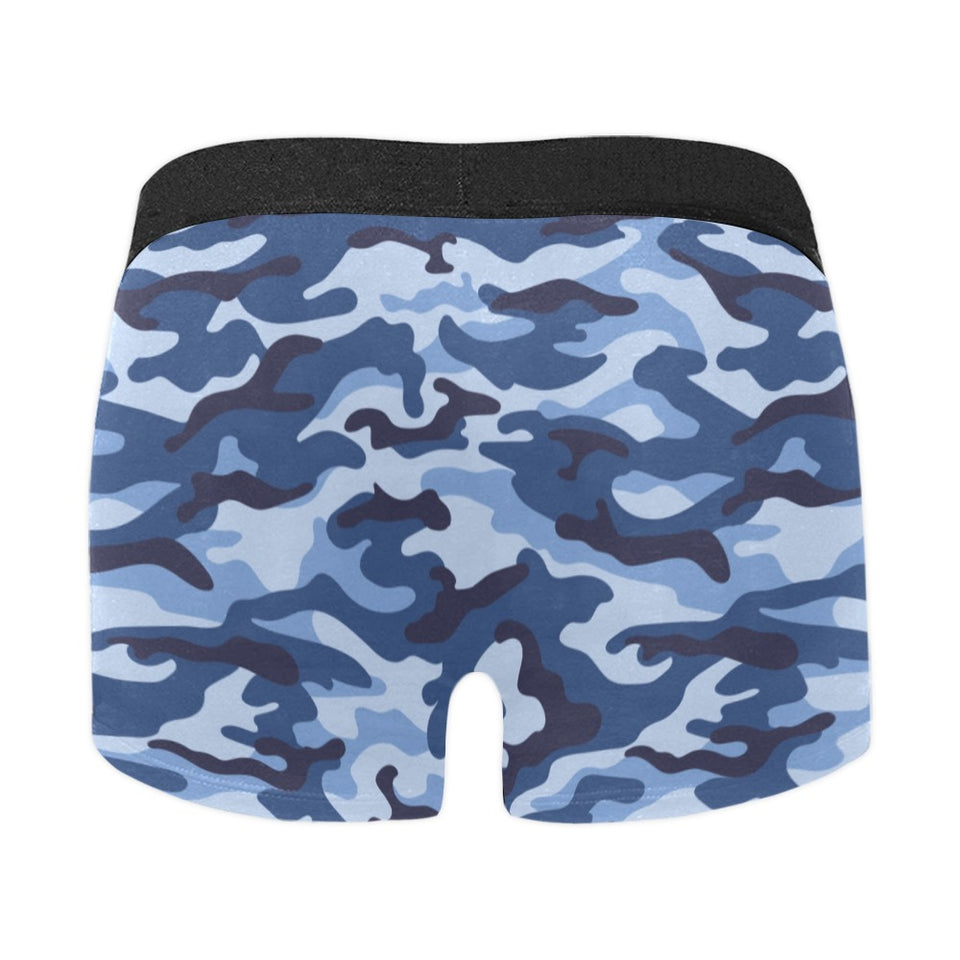 Blue camouflage pattern Men's All Over Print Boxer Briefs Men's Underwear