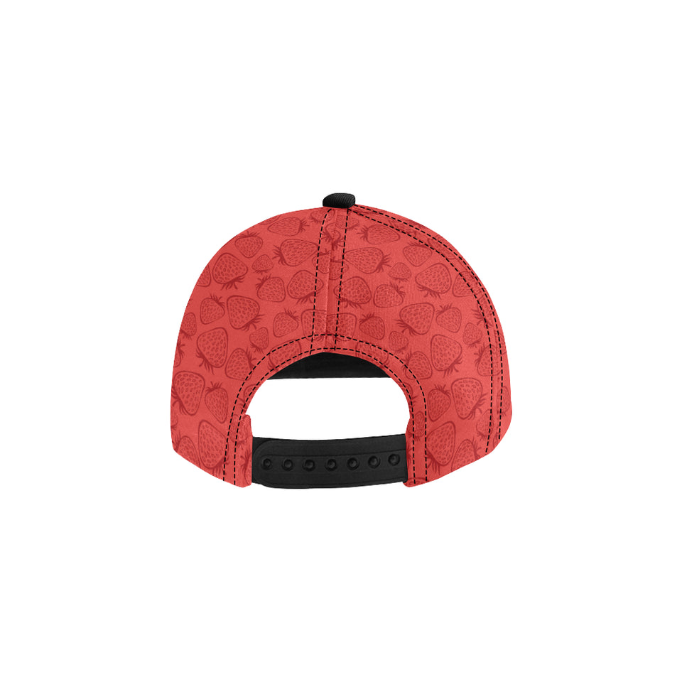 strawberry pattern red background All Over Print Snapback Cap