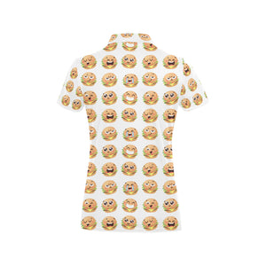 Hamburger Pattern Print Design 04 Women's All Over Print Polo Shirt