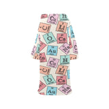 Chemistry Periodic Table Pattern Print Design 02 Blanket Robe with Sleeves