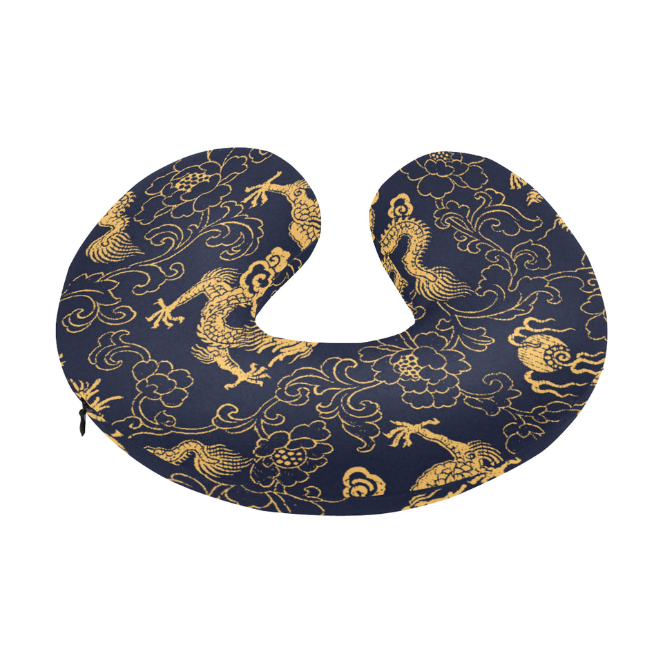 Gold dragon pattern U-Shaped Travel Neck Pillow