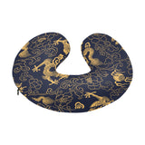 Gold dragon pattern U-Shaped Travel Neck Pillow