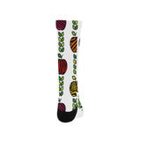 colorful apples leave zebra stripe Crew Socks