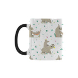 Cute Rhino pattern background Morphing Mug Heat Changing Mug