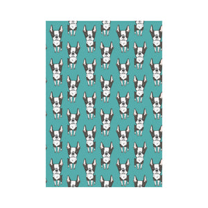 Hand drawn boston terrier dog pattern House Flag Garden Flag