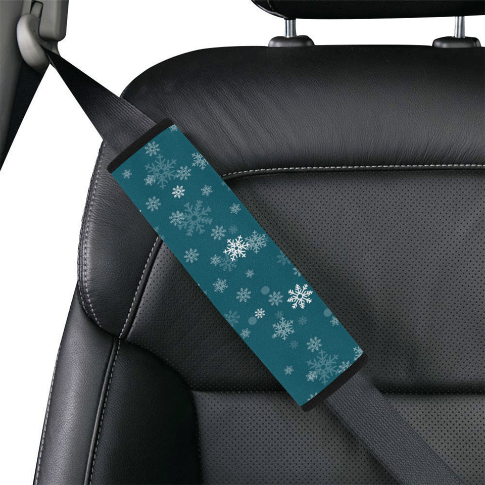 Snowflake pattern dark background Car Seat Belt Cover