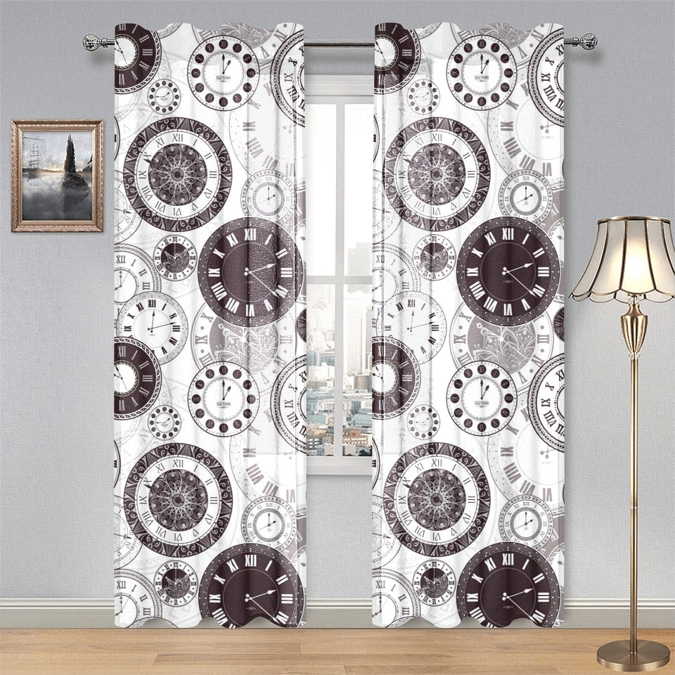 Classic vintage clock pattern Gauze Curtain