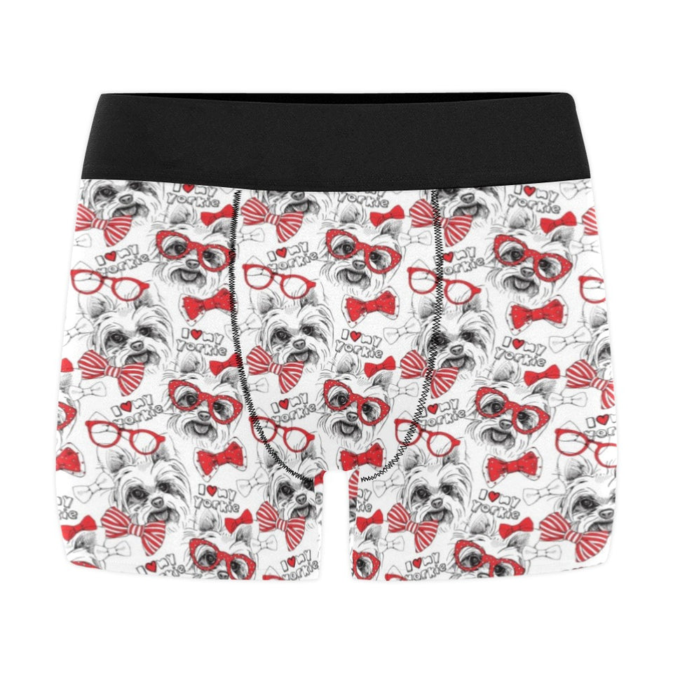 Yorkshire Terrier Pattern Print Design 04 Men's All Over Print Boxer Briefs Men's Underwear