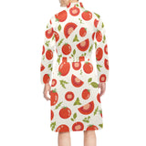 Tomato pattern Men's Long Sleeve Belted Night Robe