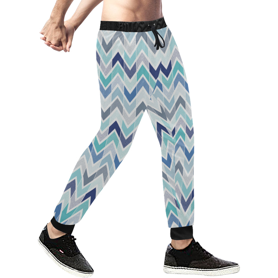 zigzag  chevron blue pattern Unisex Casual Sweatpants