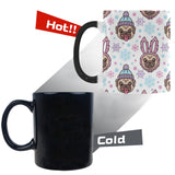 Cute pug hat rabbit costume pattern Morphing Mug Heat Changing Mug