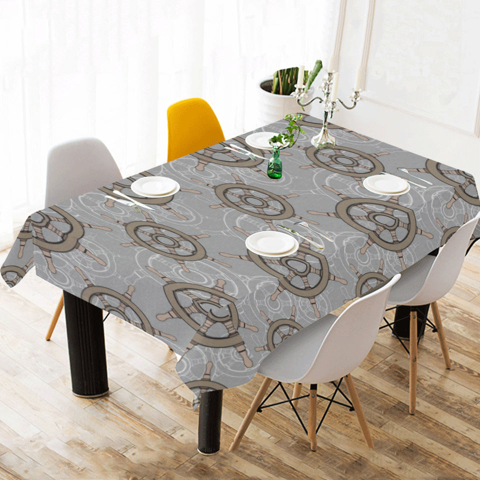 nautical wood steering wheel pattern Tablecloth