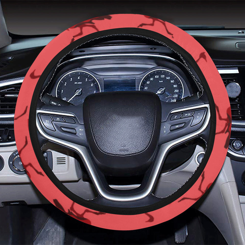 Ostrich Pattern Print Design 03 Car Steering Wheel Cover