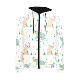 Cute Rhino pattern Men's Padded Hooded Jacket