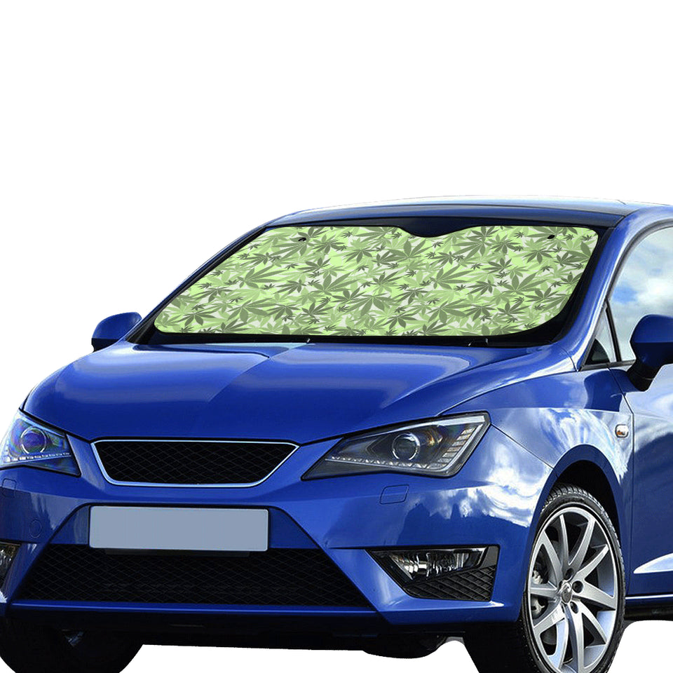 Canabis Marijuana Weed Pattern Print Design 01 Car Sun Shade