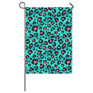 Green leopard skin print pattern House Flag Garden Flag