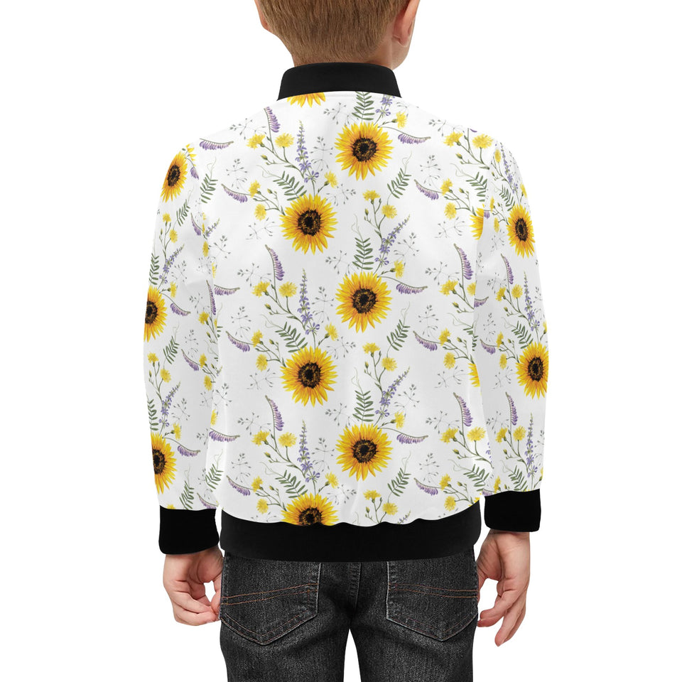 beautiful sunflowers pattern Kids' Boys' Girls' Bomber Jacket