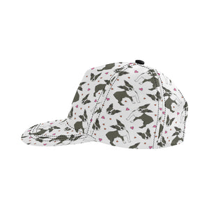 Boston terrier dog hearts vector pattern All Over Print Snapback Cap