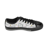 Siberian Husky design pattern Men's Low Top Canvas Shoes Black