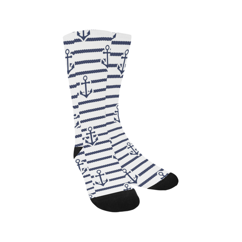 Anchor rope nautical  pattern Crew Socks