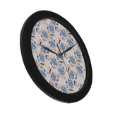 Cute peacock pattern Elegant Black Wall Clock