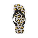 Gray Leopard print pattern Unisex Flip Flops