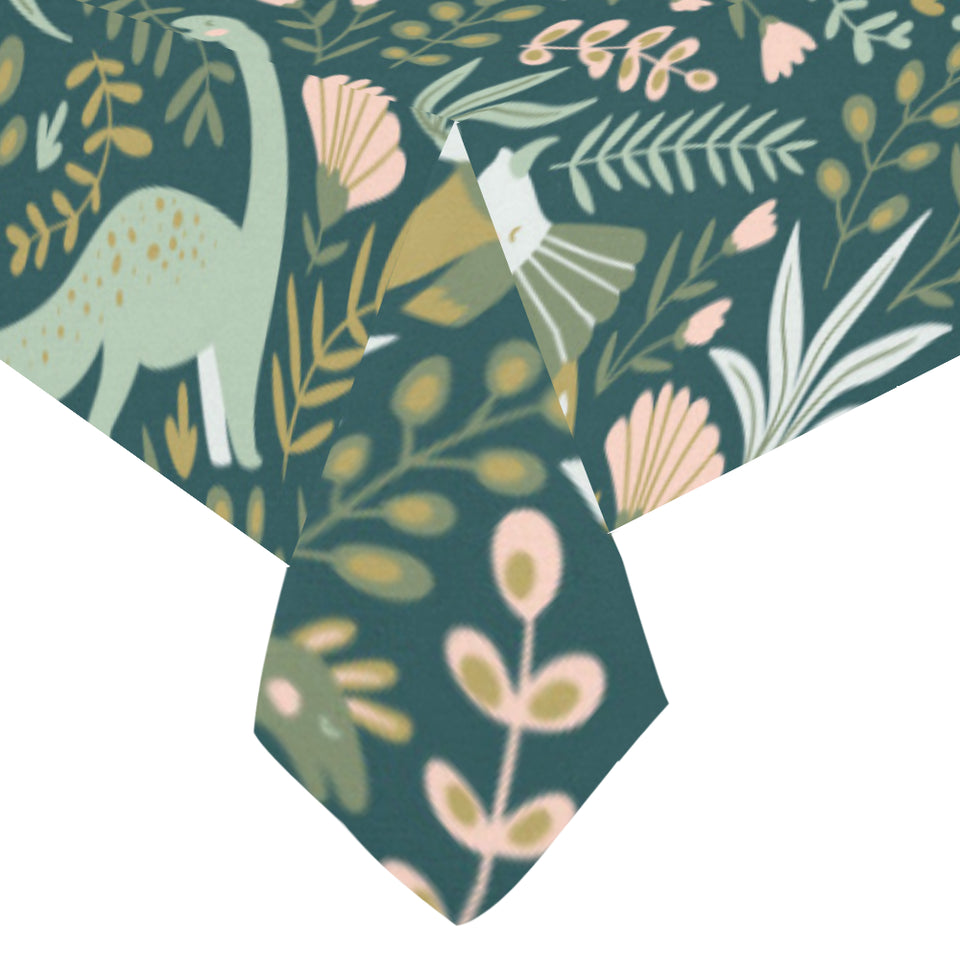 dinosaurs tropical leaves flower pattern Tablecloth