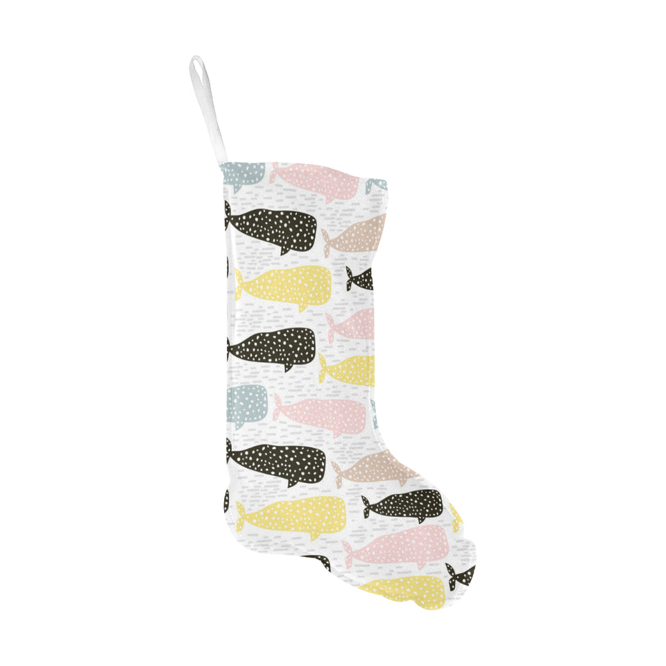 Whale dot pattern Christmas Stocking