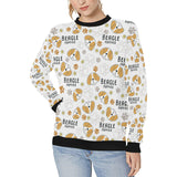 Cute beagle dog pattern background Women's Crew Neck Sweatshirt