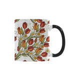 Red tulips and daffodils pattern Morphing Mug Heat Changing Mug