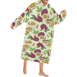 Paassion fruit pattern Blanket Robe with Sleeves