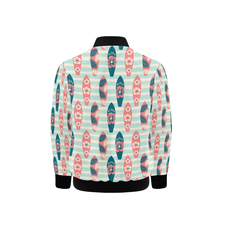 Surfboard Pattern Print Design 02 Kids' Boys' Girls' Bomber Jacket
