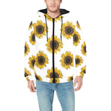 sunflowers design pattern Men's Padded Hooded Jacket