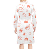 Sushi pattern Men's Long Sleeve Belted Night Robe