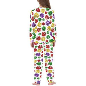 Dice Pattern Print Design 03 Kids' Boys' Girls' All Over Print Pajama Set