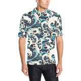 Japanese wave pattern Men's All Over Print Polo Shirt