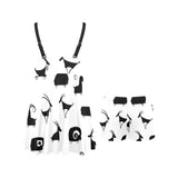 Goat ram pattern Chest Sexy Pleated Two Piece Swim Dress