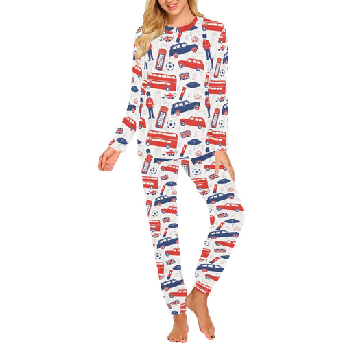 Bull Terrier Pattern Print Design 01 Women's All Over Print Pajama Set