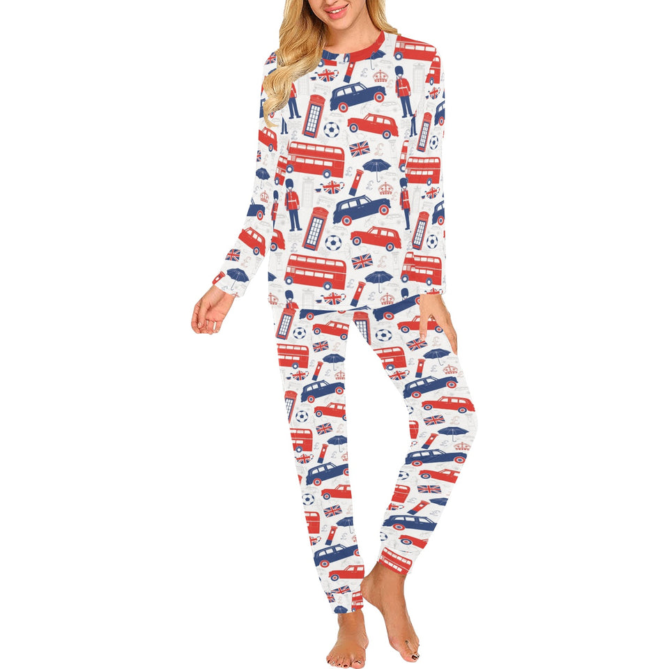 Bull Terrier Pattern Print Design 01 Women's All Over Print Pajama Set