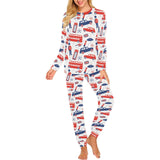 Bull Terrier Pattern Print Design 01 Women's All Over Print Pajama Set