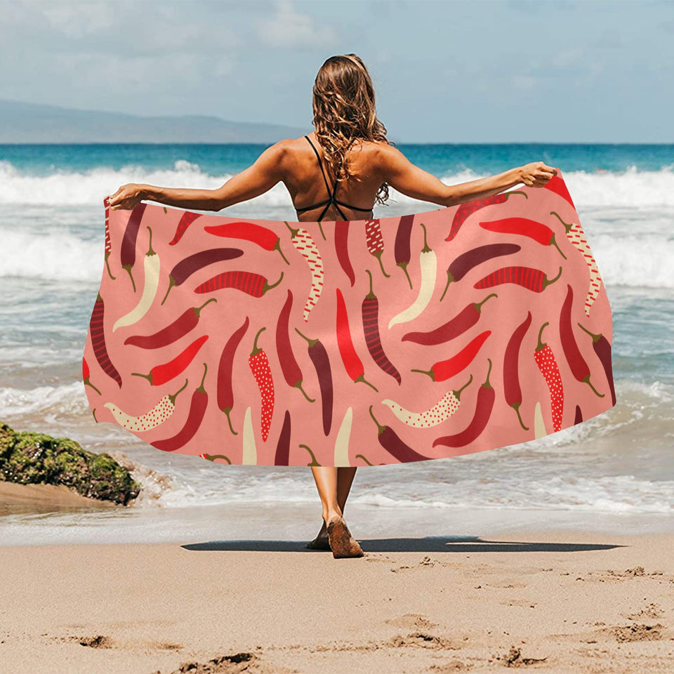Beautiful Chili peppers pattern Beach Towel