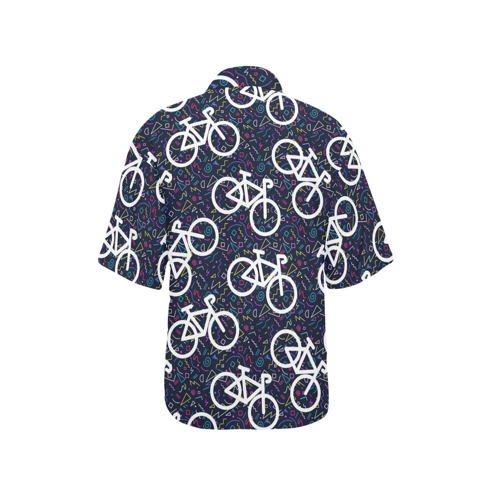 Bicycle Pattern Print Design 03 Women's All Over Print Hawaiian Shirt