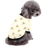 Bee honeycomb seamless design pattern All Over Print Pet Dog Round Neck Fuzzy Shirt