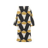 French fries dark background Blanket Robe with Sleeves