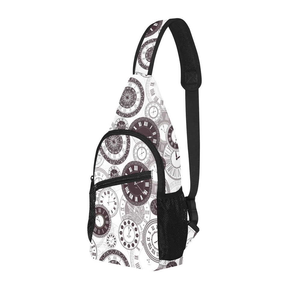 Classic vintage clock pattern All Over Print Chest Bag