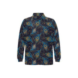 Beautiful peacock feather pattern Men's Long Sleeve Polo Shirt