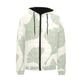 Ginkgo leaves pattern Men's Padded Hooded Jacket