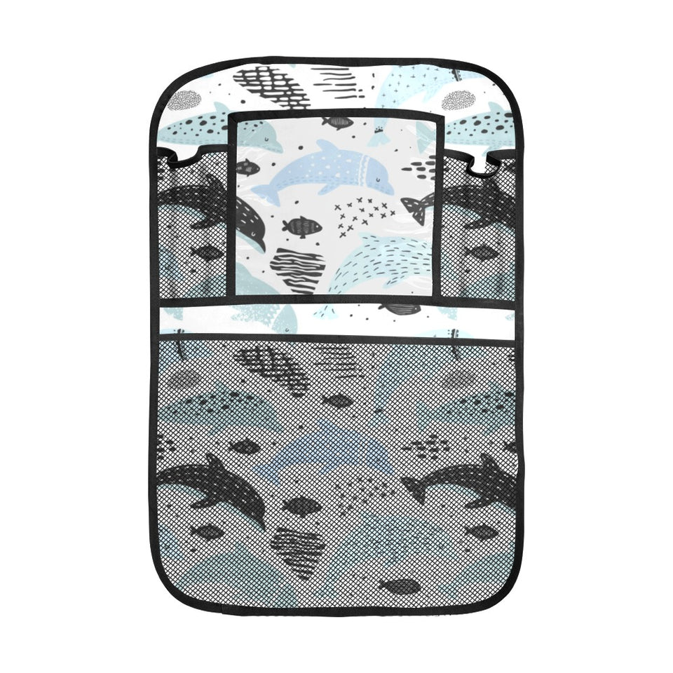 Cute dolphins Childish Style pattern Car Seat Back Organizer